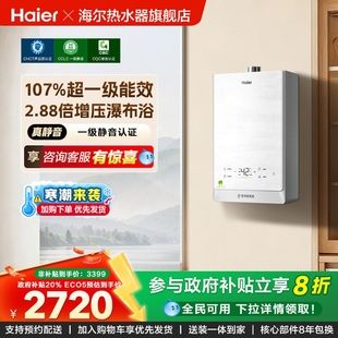 海尔官方超一级能效静音燃气热水器家用16升增压恒温ECO5 清氧