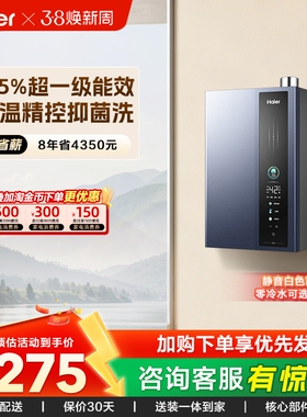 海尔燃气款热水器超一级能效增压水伺服零冷水16L升天然气ER3/E5