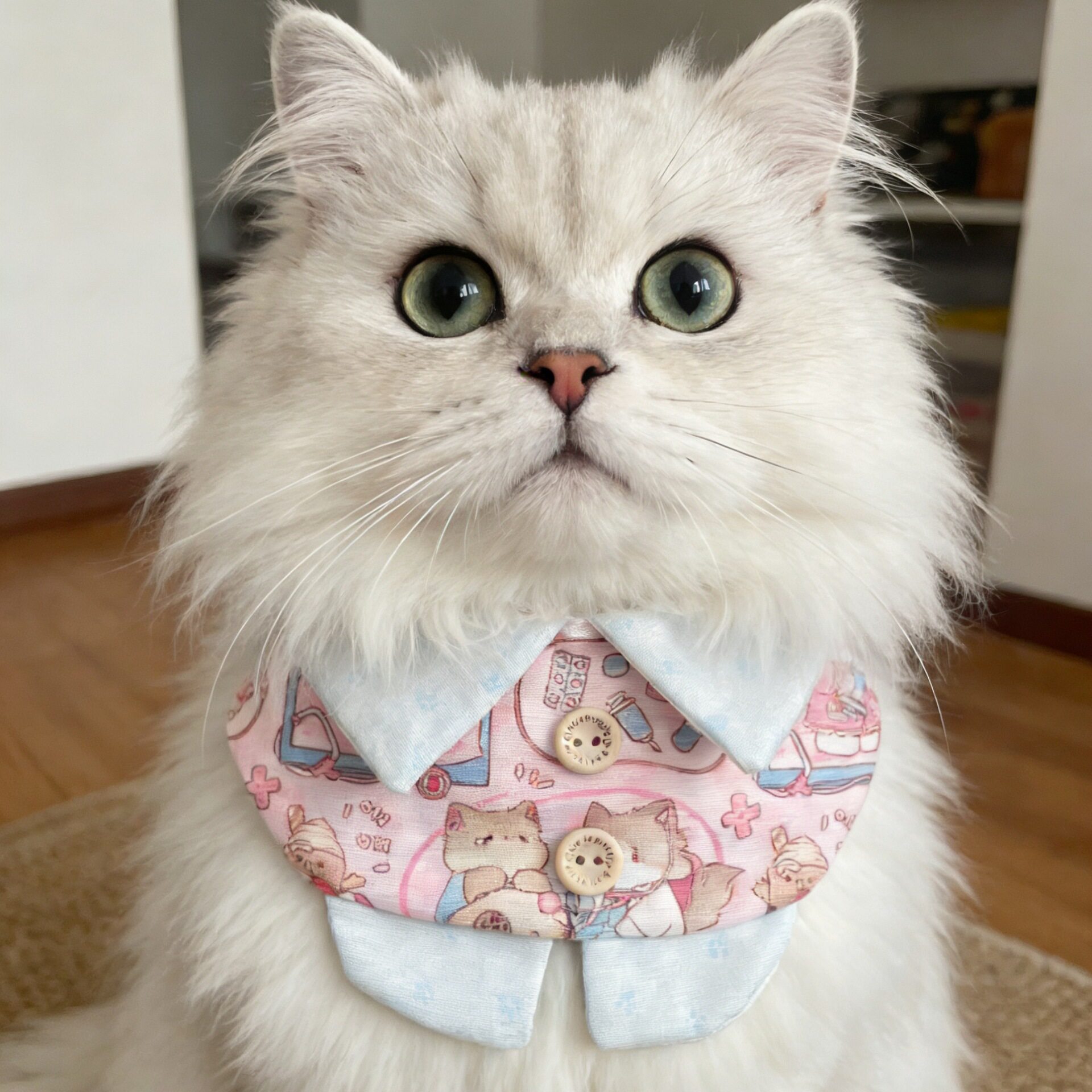 宠物狗狗卡通围领猫咪可调节印花围脖中小型犬泰迪比熊口水巾装饰