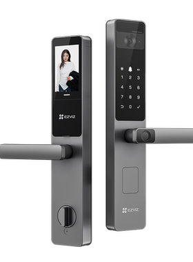 萤石半自动智能锁 DL20FVS人脸视频指纹锁一握开猫眼屏监控锁