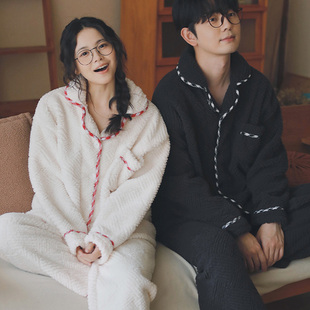 可外穿家居服 加厚冬季 维多利亚珊瑚绒睡衣情侣款 一男一女2025新款