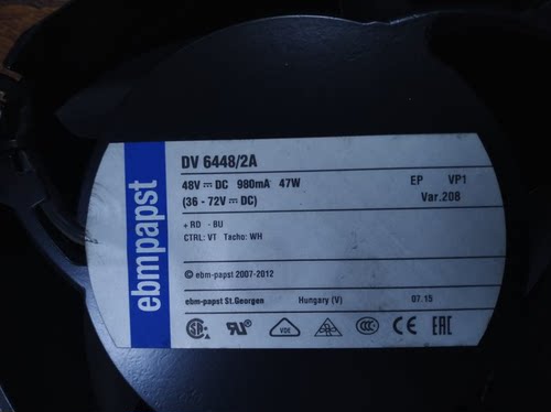 进口风机DV6448/2A 48V 980MA 47W 原装正品德国 4线设备铝框风扇