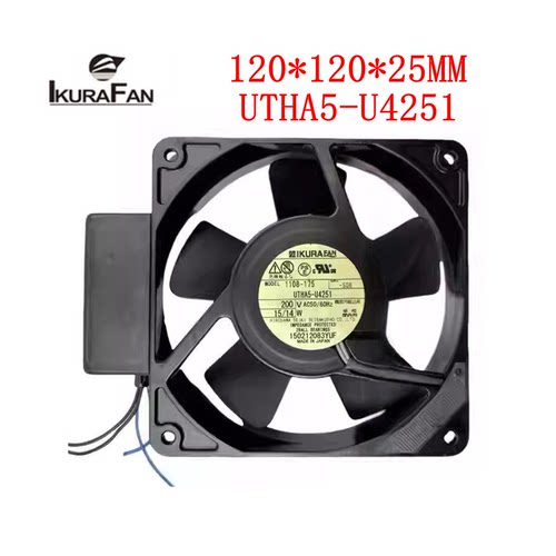 育良IKURA UTHA5-U4251 12025 200V全金属耐高温散热风扇带传感器