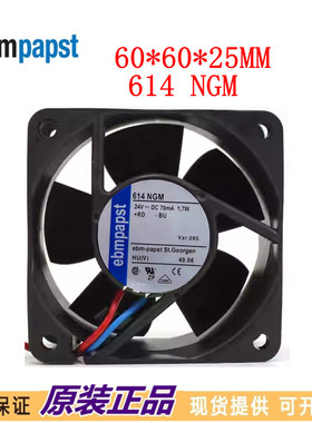 全新原装德国直流散热风扇TYP 614NGM 6025 24V 1.7W 6cm变频器
