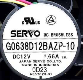 原装 SERVO G0638D12BAZP-10 12V 1.66A 6CM 6038 4线 散热风扇