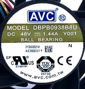 正品avc DBPB0938B8U 9038 48v 1.44A 9cm四针PWM大风量散热风扇