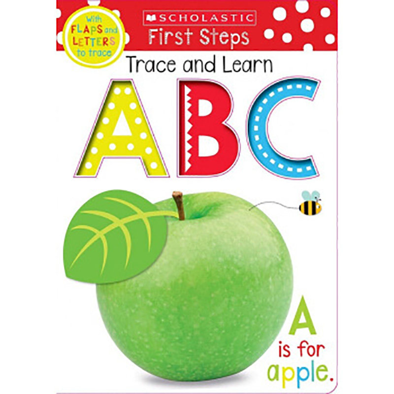 现货 英文原版  trace and learn abc 纸板翻翻书 1-3岁低幼启蒙宝宝