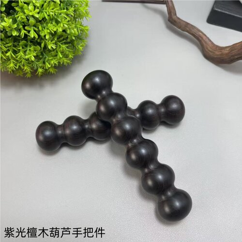 紫光檀木葫芦手把按摩手捻糖葫芦绿檀木竹节棍高油高密盘玩实木 - 封面
