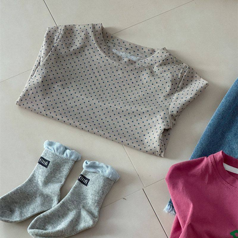 26春季新款女童洋气波点圆领长袖打底衫儿童韩系简约套头内搭上衣,童装/婴儿装/亲子装,T恤,淘宝优惠券,粉丝福利购,淘宝优惠卷