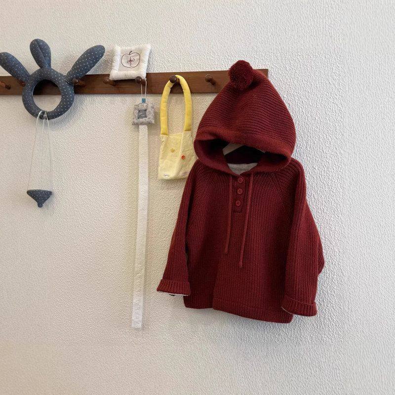 冬季新款女童韩系加厚连帽百搭针织衫新年儿童洋气保暖红色毛衣潮,童装/婴儿装/亲子装,毛衣/针织衫,淘宝优惠券,粉丝福利购,淘宝优惠卷