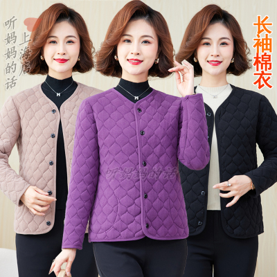 丝棉加厚内胆妈妈装保暖棉袄外套