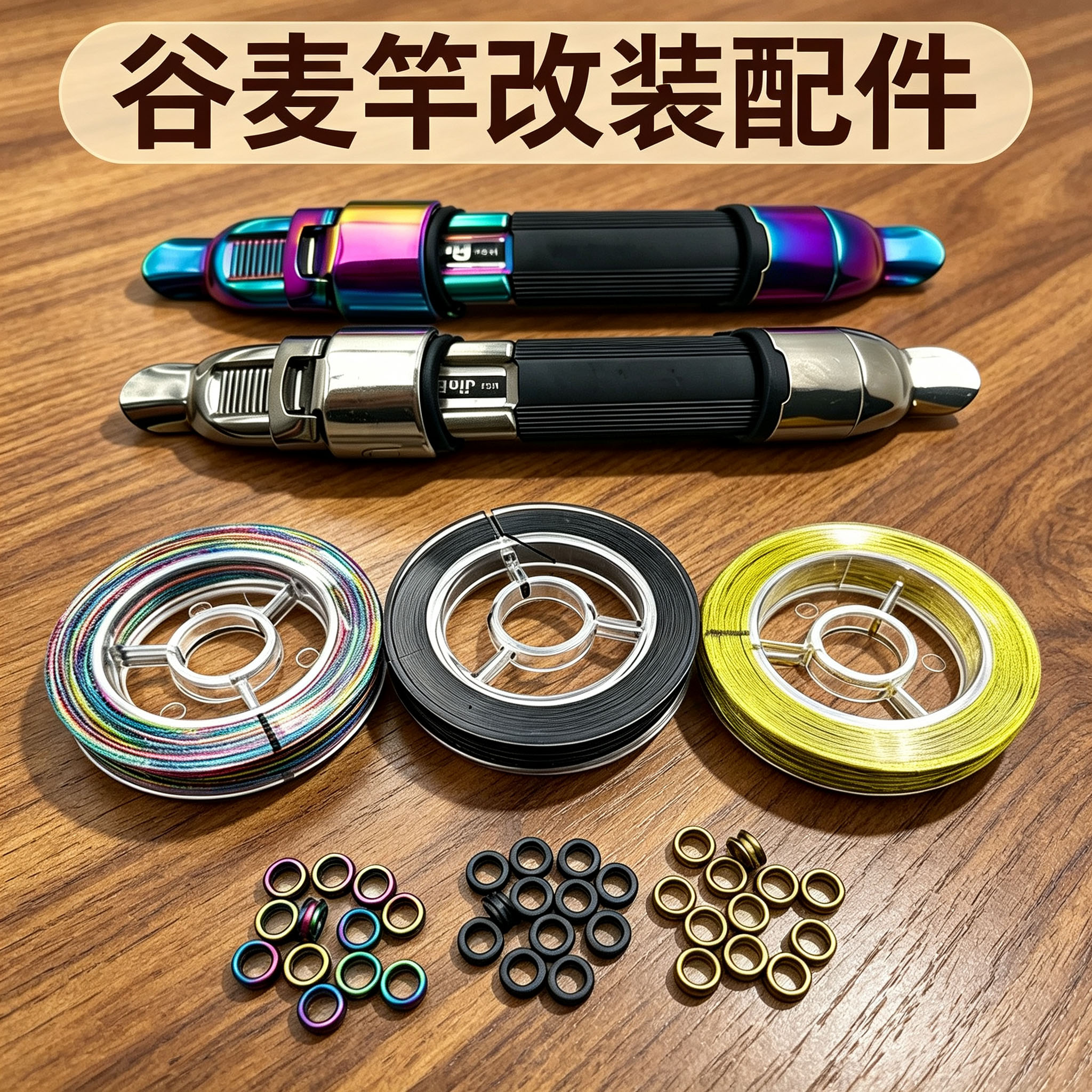 凹槽环手竿改装谷麦竿全套配件图片