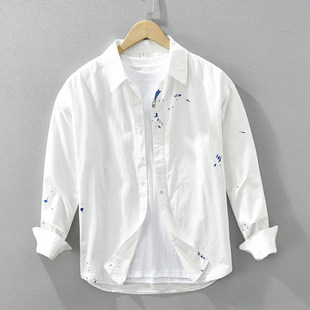 耀眼邢武李昀锐关晓彤晴也同款春季纯棉长袖衬衣服衬衫上衣服外套