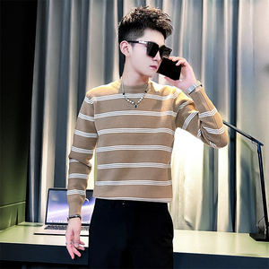 M24 P68抖音男士社会小伙条纹毛衣秋冬针织衫图片
