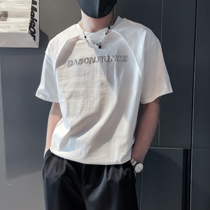 TX03-P58控78夏季新款社会小伙店主风短袖T恤男图片