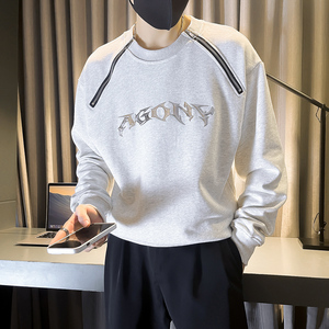 秋季男士卫衣店主风社会小伙B363-1 WY09 P75灰色图片