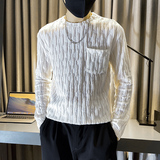 B363-1-CT02-P48高级感秋季男士圆领t恤打底衫潮流体恤，男装T恤，电商B363-1