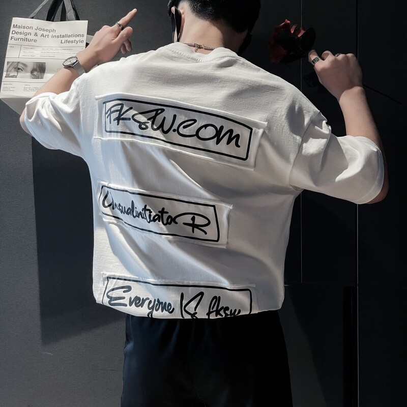 TX10-P58-社会小伙2024年半袖休闲男装短袖T恤夏季百搭上衣,男装T恤,电商B363-1