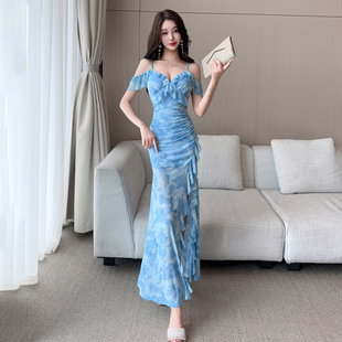 2026新款高级感spa技师轻奢性感连衣裙足浴柔试工作服足疗晚礼服