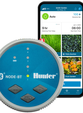 美国亨特NODE-BT-100蓝牙干电池控制器亨特NODE无线灌溉控制器