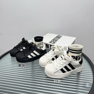 儿童头层牛皮贝壳头板鞋2026新款男女童运动鞋休闲里外全皮小白鞋