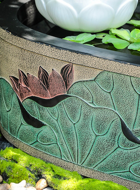 陋石坊庭院鱼池造景新中式流水器喷泉假山水景观露台流水装饰摆件