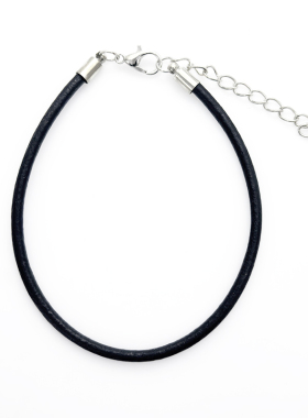 亚马逊跨境时尚个性 牛皮绳黑色手链单绳 首饰