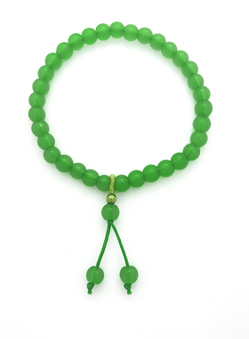 时尚仿玉石翡翠绿圆珠串珠手链琉璃珠手串手链饰品