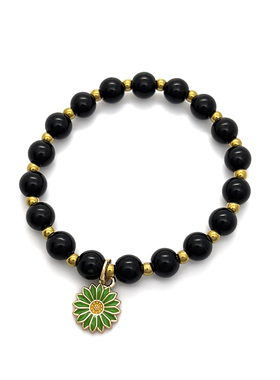 夏日小雏菊金色隔珠手链女石头珠子优雅田园风弹力绳手串手饰