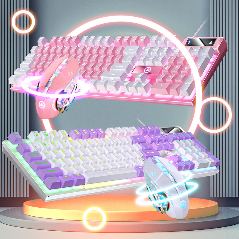 银雕K5oo机械手感键盘鼠标耳机三件套有线台式电脑笔记本游戏办公