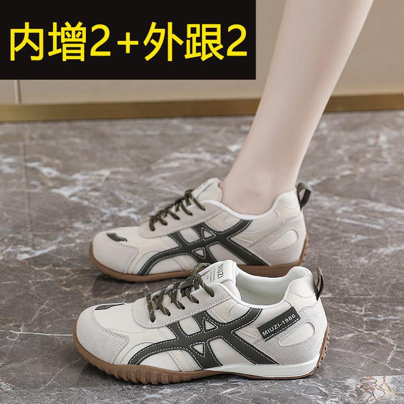 内增高皮面运动鞋女秋季20