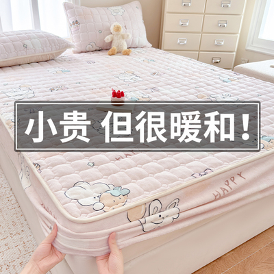 A类牛奶绒床笠冬季加绒加厚夹棉