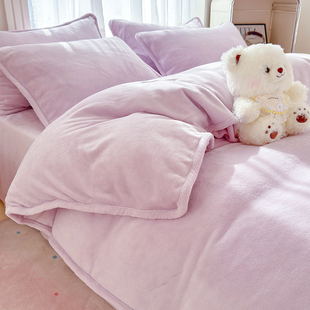牛奶绒珊瑚绒被套冬季加绒单人被罩单独被单毛绒法兰绒单件冬天