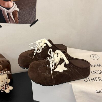 2025冬季新款女鞋牛反绒磨砂皮包头松糕底中跟(3-5cm)