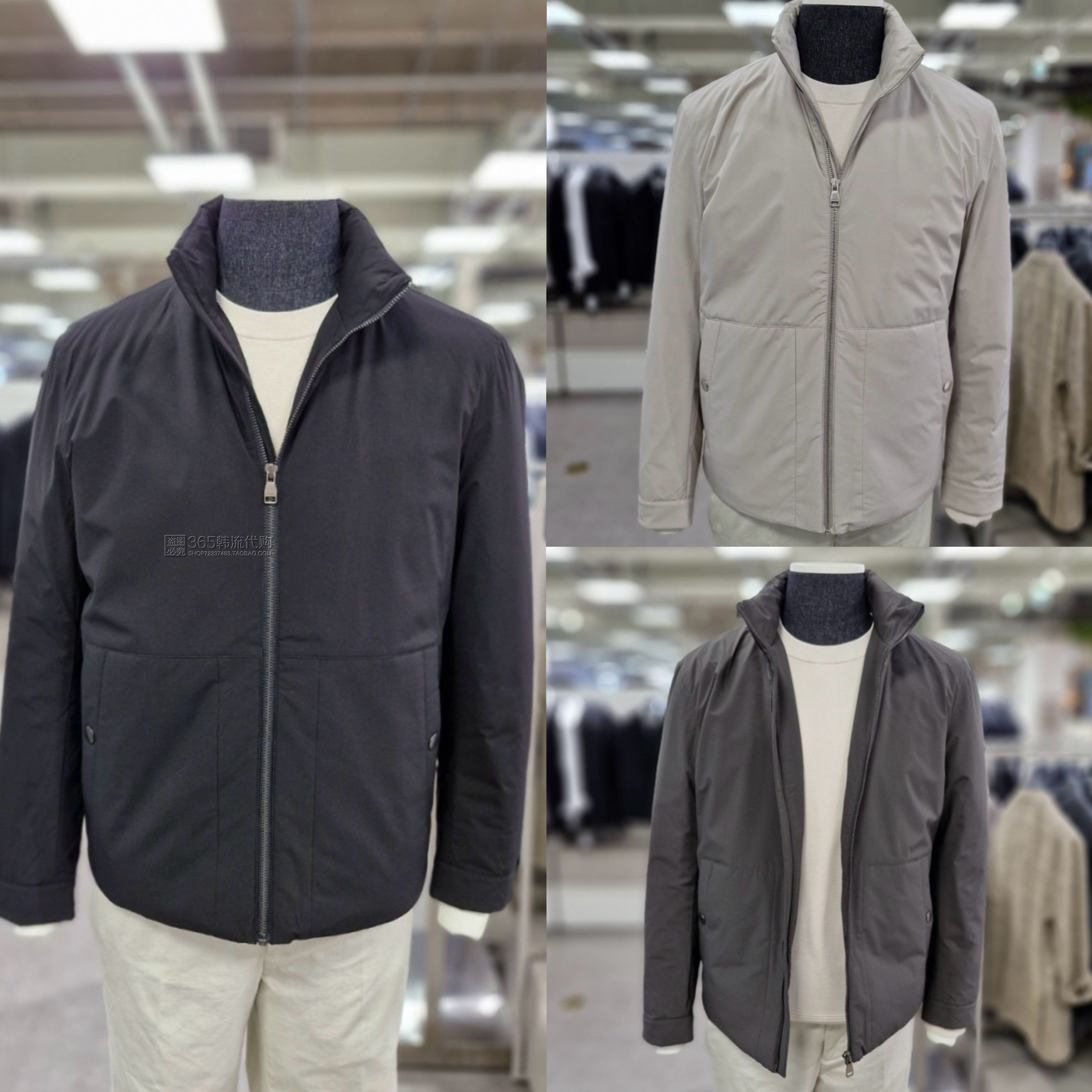 ZIOZIA ANDZ韩国代购24年冬季韩版立领拉链短款轻便鹅绒羽绒服男