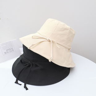 甜美可爱系带蝴蝶结渔夫帽子女遮阳防晒盆帽 韩版 夏季 2020流行新款