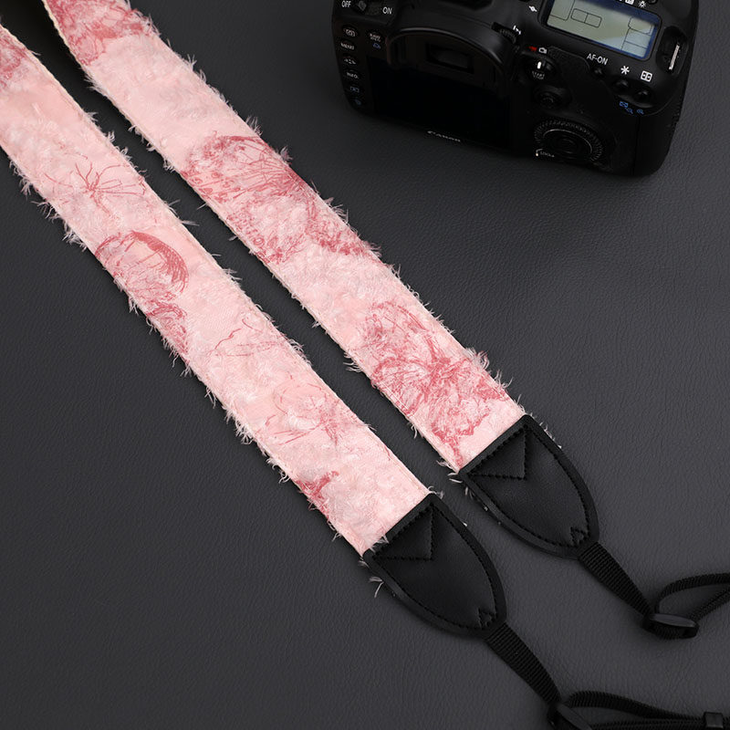 原创粉色流苏蝴蝶 相机背带可斜挎单反肩带 摄影斜挎肩带 减压