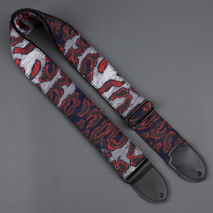 原创岩石红色通用吉他背带适用各种电吉他贝斯肩带民谣木吉他琴带