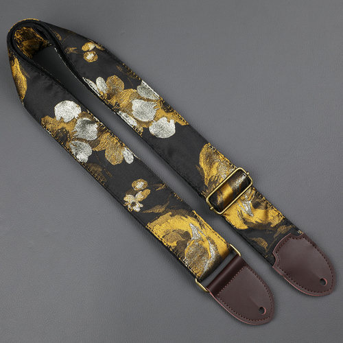 原创鎏金纹花通用吉他背带
