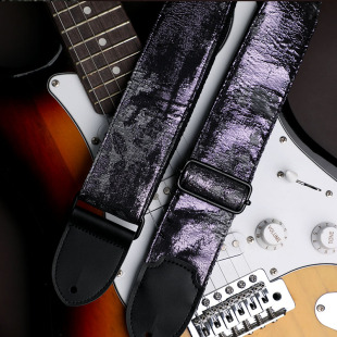 炫彩紫色反光电吉他背带木吉他贝司民谣通用肩带加宽个性 肩带