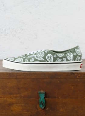 老万VANS Authentic绿色复古腰果花男女低帮休闲板鞋VN000BW5OLV