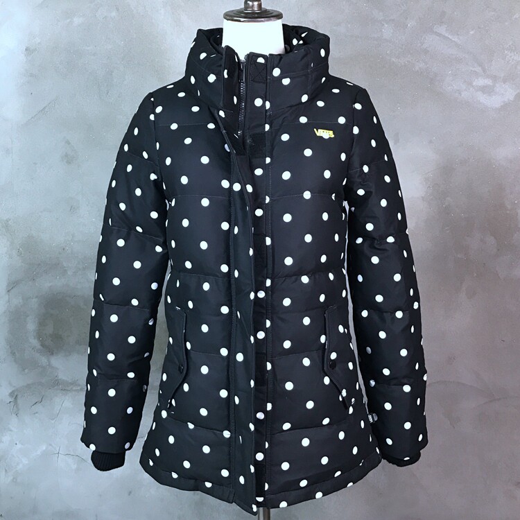 vans拉链女子中长款棉衣