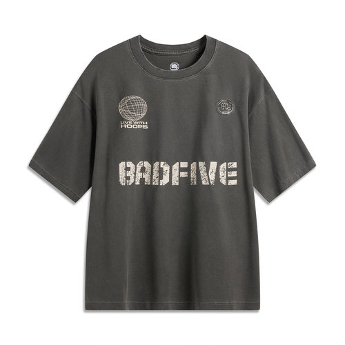 李宁正品男子透气短袖文化衫