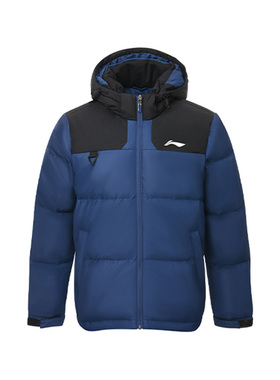 Lining/李宁正品羽毛球系列男子运动防风保暖连帽羽绒服AYMS213