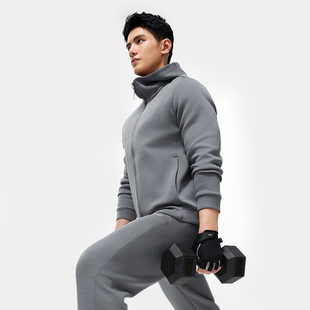 健身系列男子纯色开衫 新款 舒适连帽运动卫衣AWDU127 春季 李宁正品