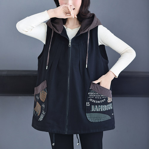 时尚特大码妈妈春装马甲坎肩外穿