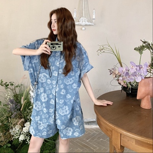 碎花牛仔套装3010P190-K268图片