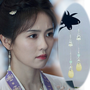 古典汉服耳饰s925银耳钩简约耳坠白鹿姜雪宁宁安如梦同款耳环耳夹