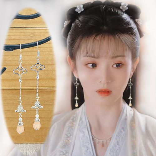 古风汉服耳饰银耳钩李薇同款耳环