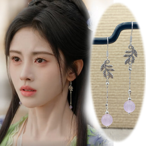 中国风古装汉服耳饰s925银耳钩千香鞠婧祎同款耳环姜黎非耳坠耳夹